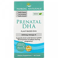 Пренатальные ДГК, Prenatal DHA, Nordic Naturals, 500 мг, 60 мягких капсул