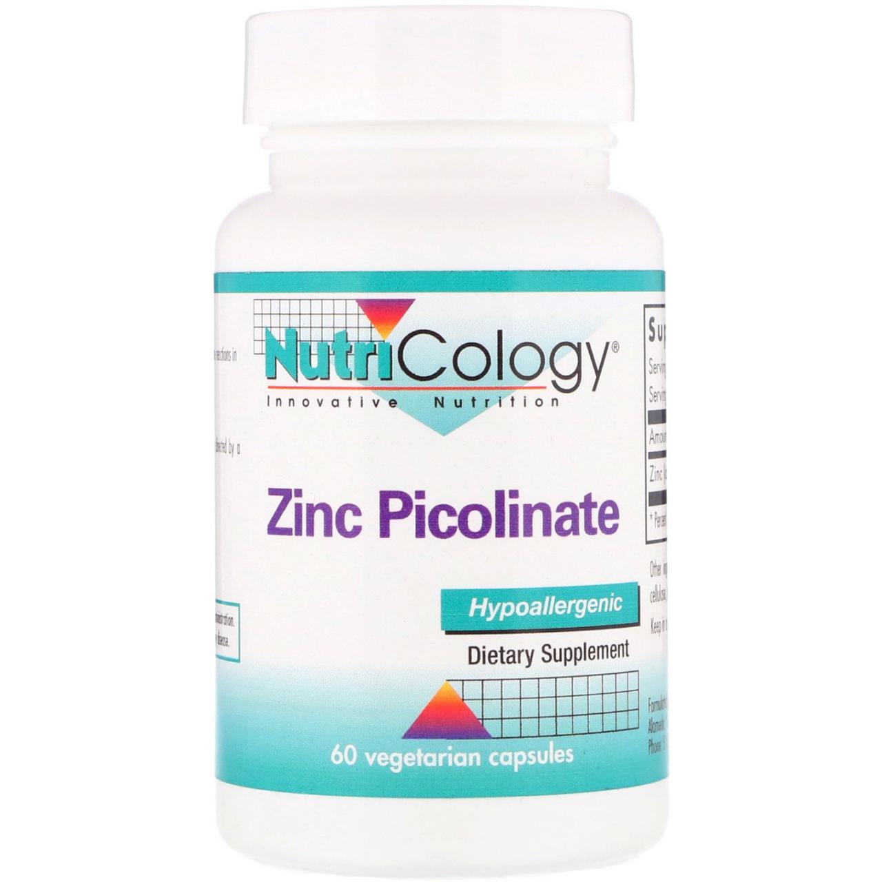 Цинк Піколінат, Zinc Picolinate, Nutricology, 60 капсул BX000