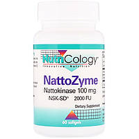 Наттокиназа, NattoZyme, Nattokinase, Nutricology, 100 мг, 60 капсул