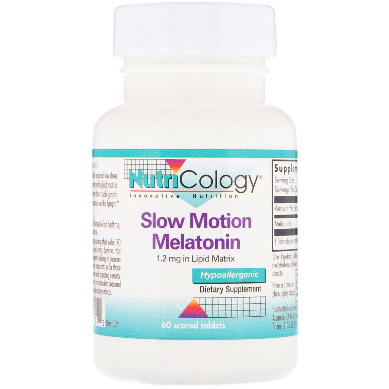 Nutricology, Мелатонін сповільненого вивільнення, 60 таблеток BX011