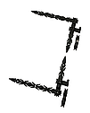 Ковані кутові петлі 460х620 мм 'Чорні' на ворота/хвіртку/двері (пара), фото 2
