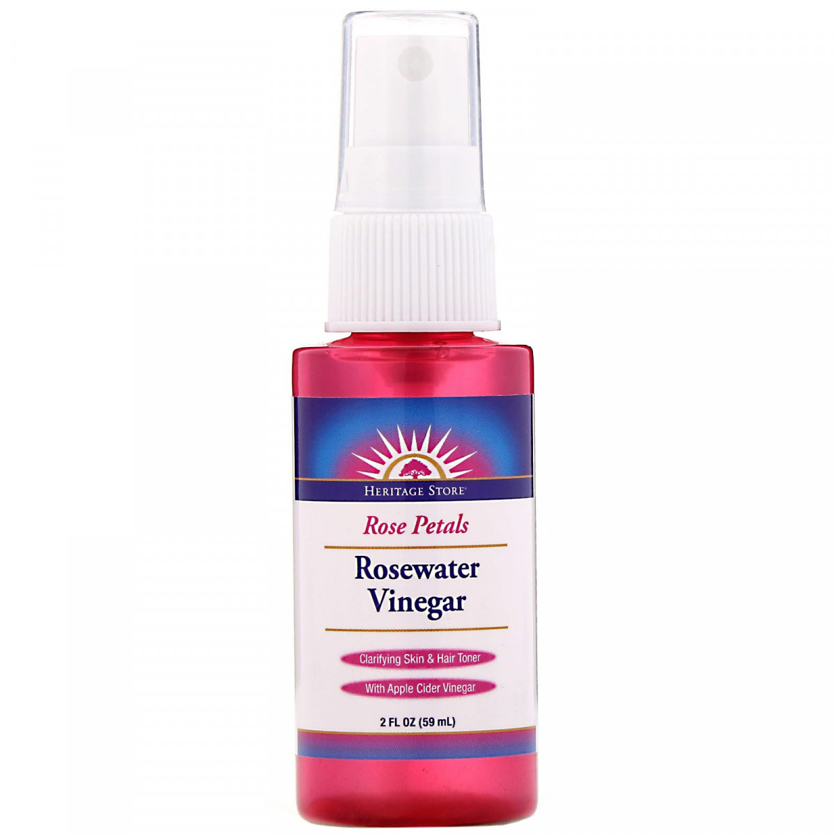 Рожева вода, пелюстки троянд, Rosewater Vinegar, Rose Petals, Heritage Store, 59 мл BX862