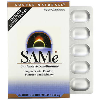 S-Аденозилметионин, SAMe, Source Naturals,400 мг, 30 таб. BX870