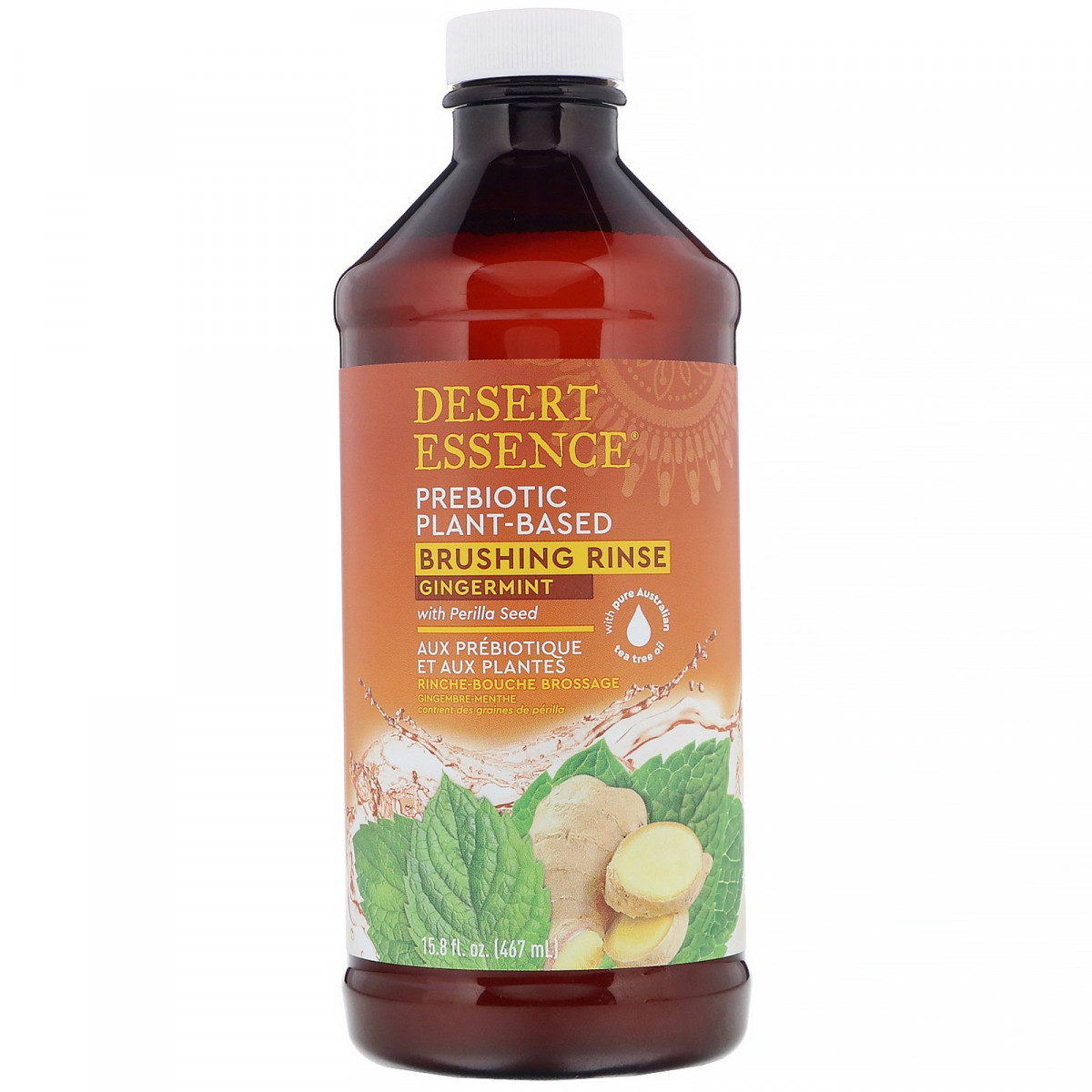 Пребіотик, рослинне полоскання для щіток, м'ята, Prebiotic, Plant-Based Brushing Rinse, Gingermint, Desert, фото 1