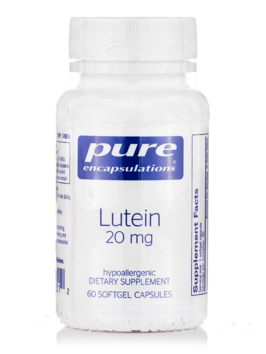 Лютеїн 20 мг, Lutein, Pure Encapsulations, 60 капсул BX119