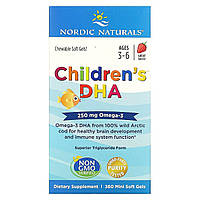 Рыбий жир для детей, Children's DHA, Nordic Naturals, клубника, 360желе