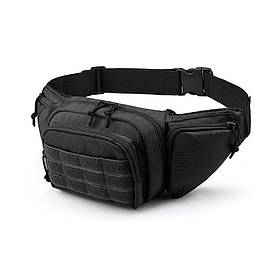 Нагрудна поясна сумка бананка ARMORBAG чорна на пояс з MOLLE