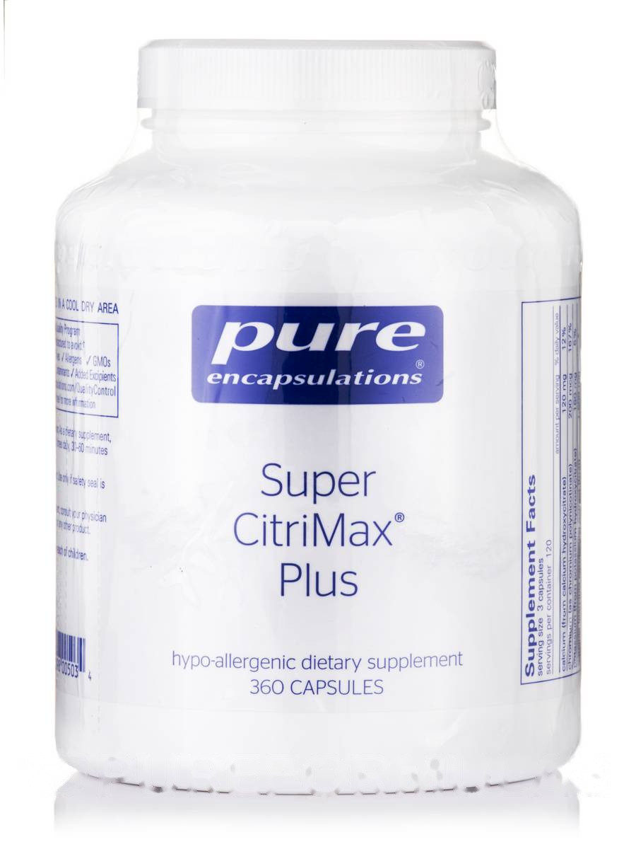 Супер Цитримакс Плюс, Super CitriMax Plus, Pure Encapsulations, 360 вегетаріанських капсул BX935