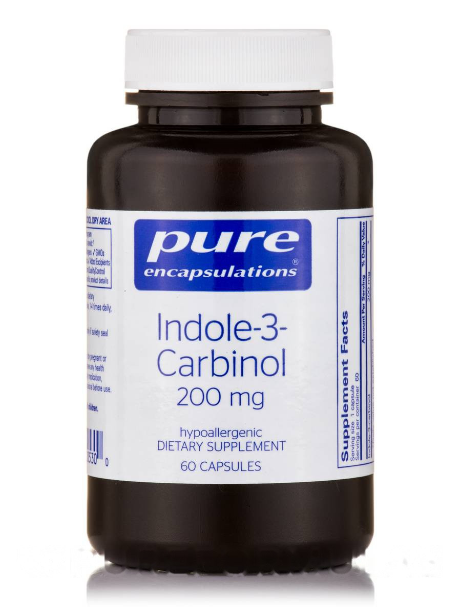 Індол-3-карбінол 200 мг, Indole-3-Carbinol, Pure Encapsulations, 60 капсул BX139, фото 1