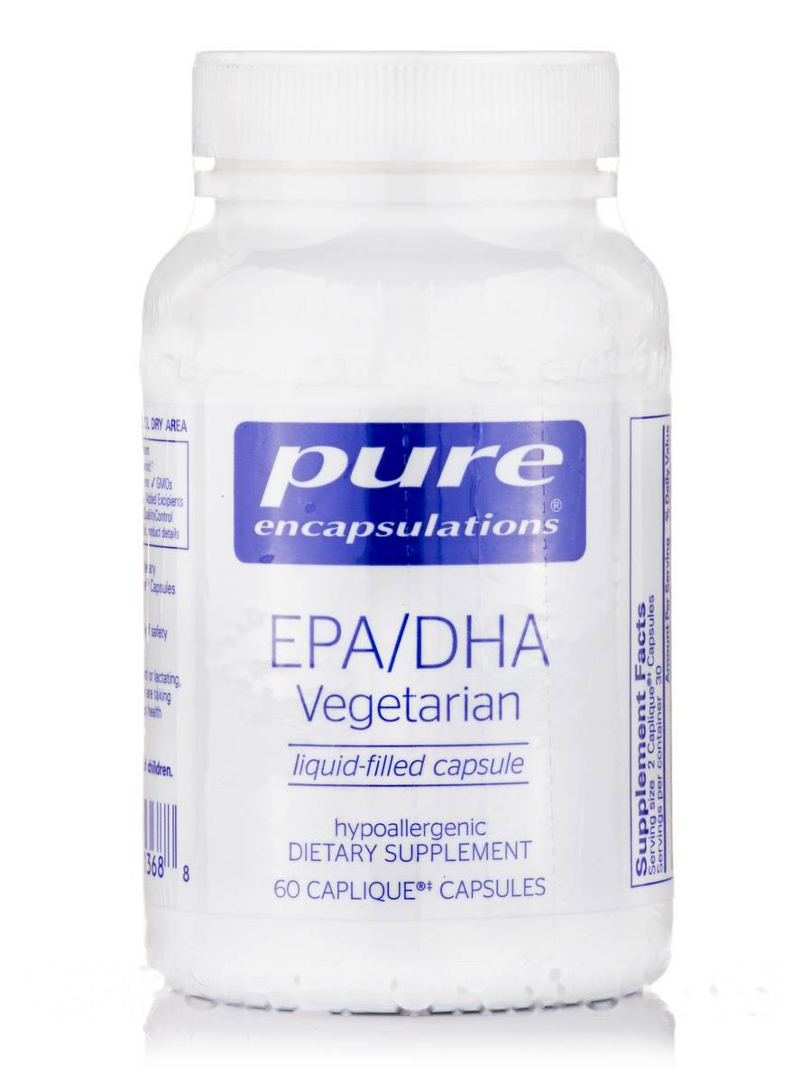 EPA/DHA Вегетаріанська, Pure Encapsulations, EPA/DHA 60 капсул BX149, фото 1