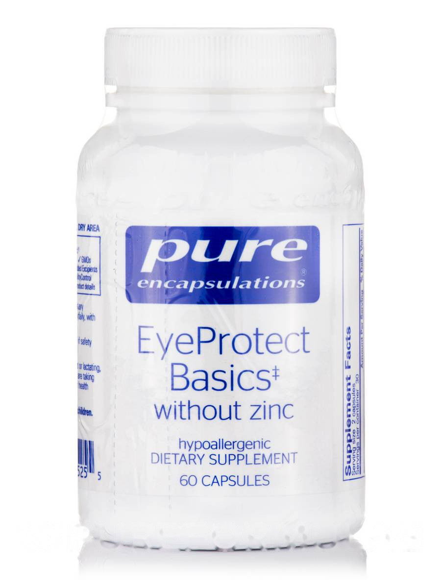 Основи захисту очей без цинку, EyeProtect Basics w/o Zinc, Pure Encapsulations, 60 капсул BX154