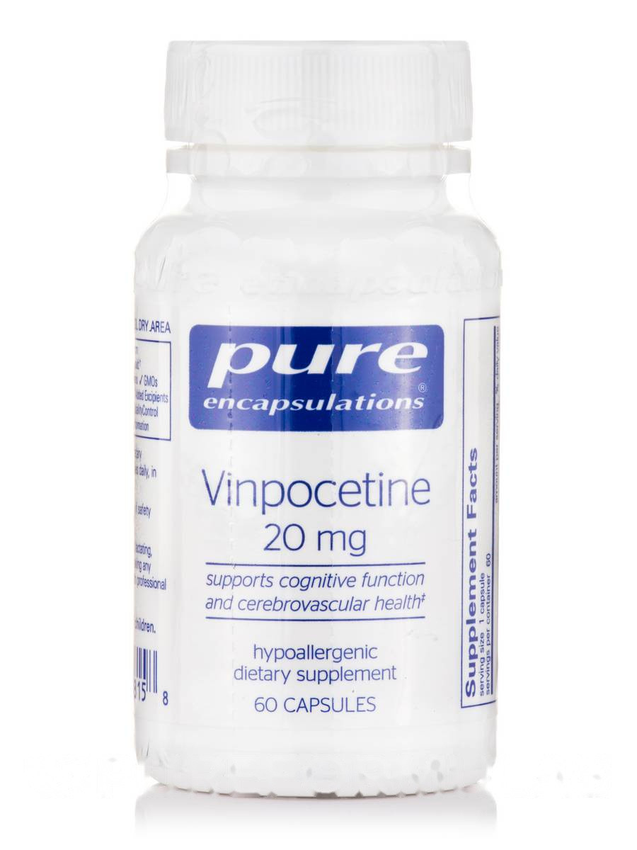 Вінпоцетин 20 мг, Vinpoletine, Pure Encapsulations, 60 капсул BX157