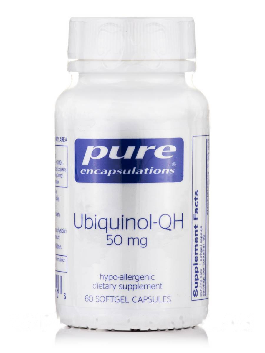 Убіхінол —QH 50 мг, Ubiquinol-QH, Pure Encapsulations, 60 капсул BX181