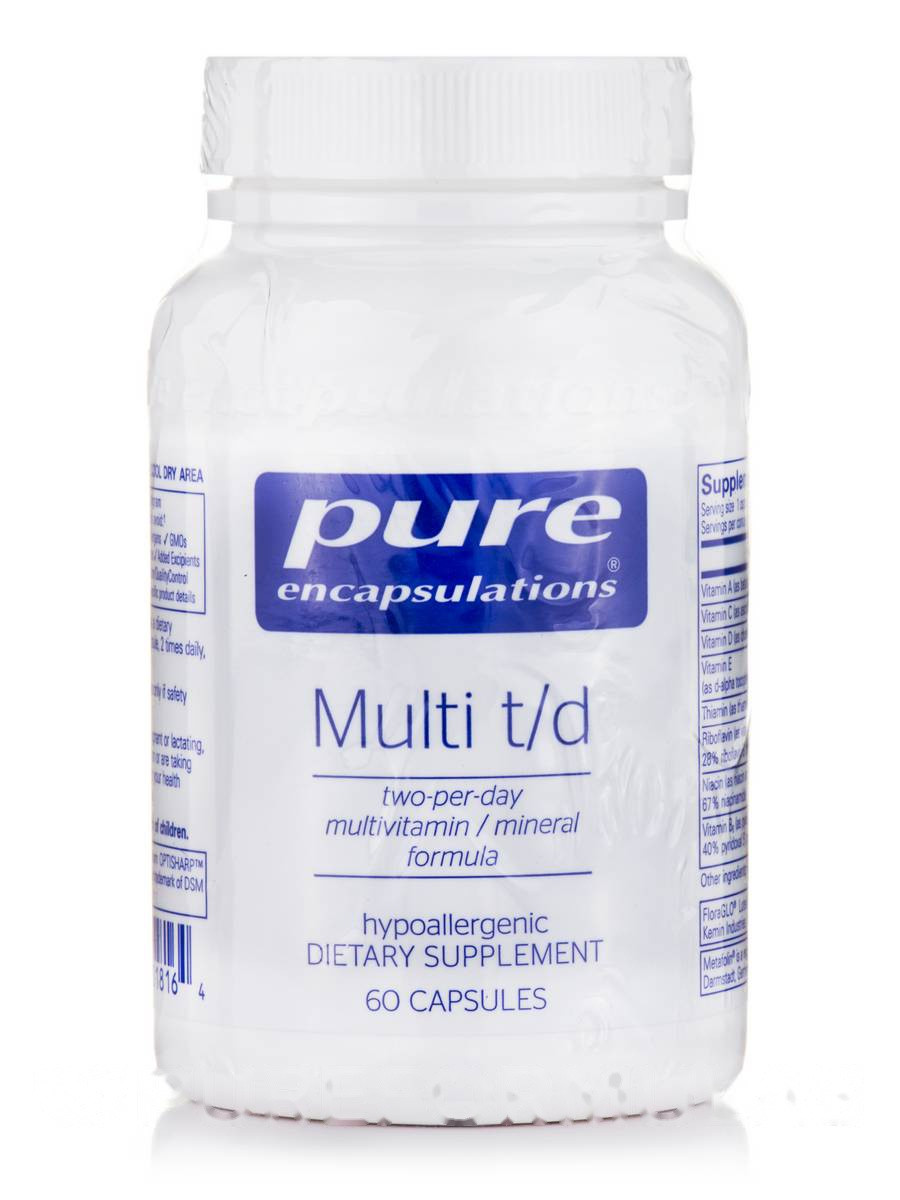 Мульти Т/Д, Multi t/d, Pure Encapsulations, 60 капсул BX187
