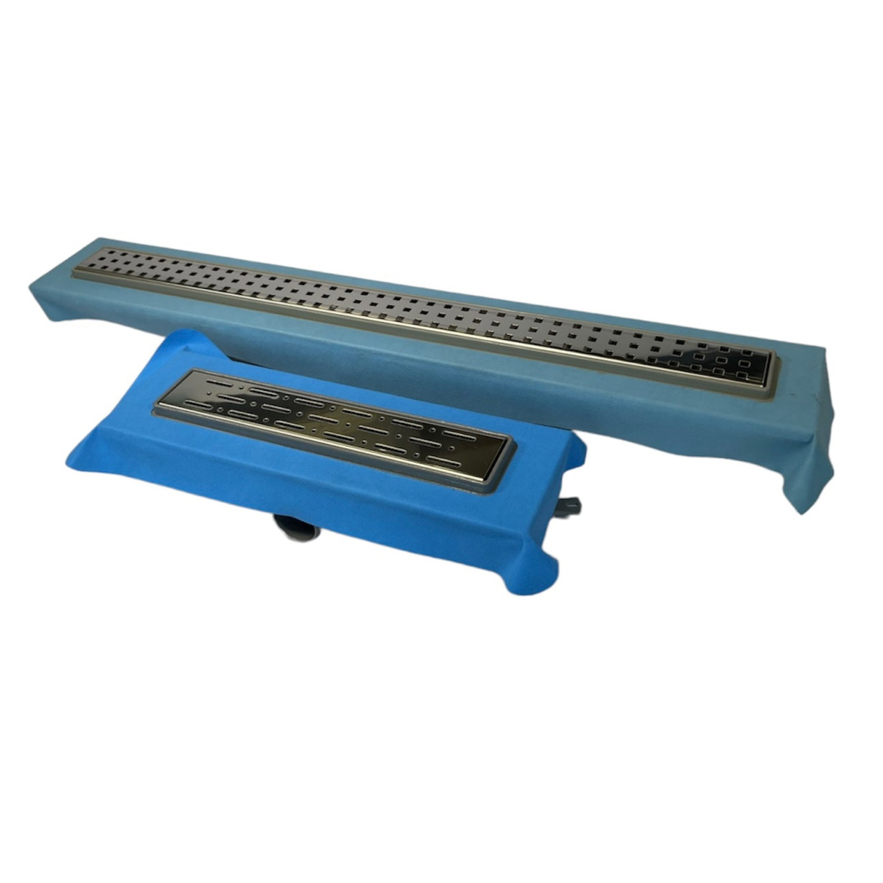 Зливний трап, решітка Квадрат 60 см, Душовий канал з горизонтальним фланцем з подвійним гідрозатворів, фото 1