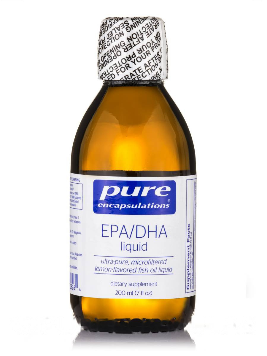 EPA/DHA Рідкий лимонний аромат, EPA/DHA Liquid Lemon Flavor, Pure Encapsulations, 7 фл. унцію (200 мл) BX185