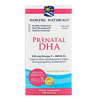 Пренатальная докозагексаеновая кислота для беременных, Prenatal DHA, Nordic Natural, 500 мг, 180 капсул