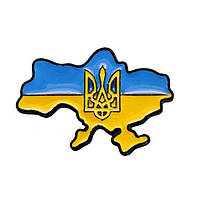 Брошь - Карта Украины с гербом.