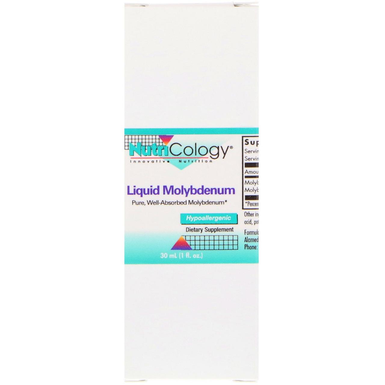 Молибден (Liquid Molybdenum), Nutricology, 30 мл. BX512