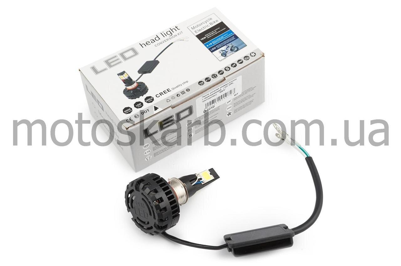 Лампа діодна 12V 18W, три кристали D-1010