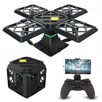 Квадрокоптер із Wifi, камерою та підсвіткою Black Knight Cube 414 / Дрон на радіокеруванні