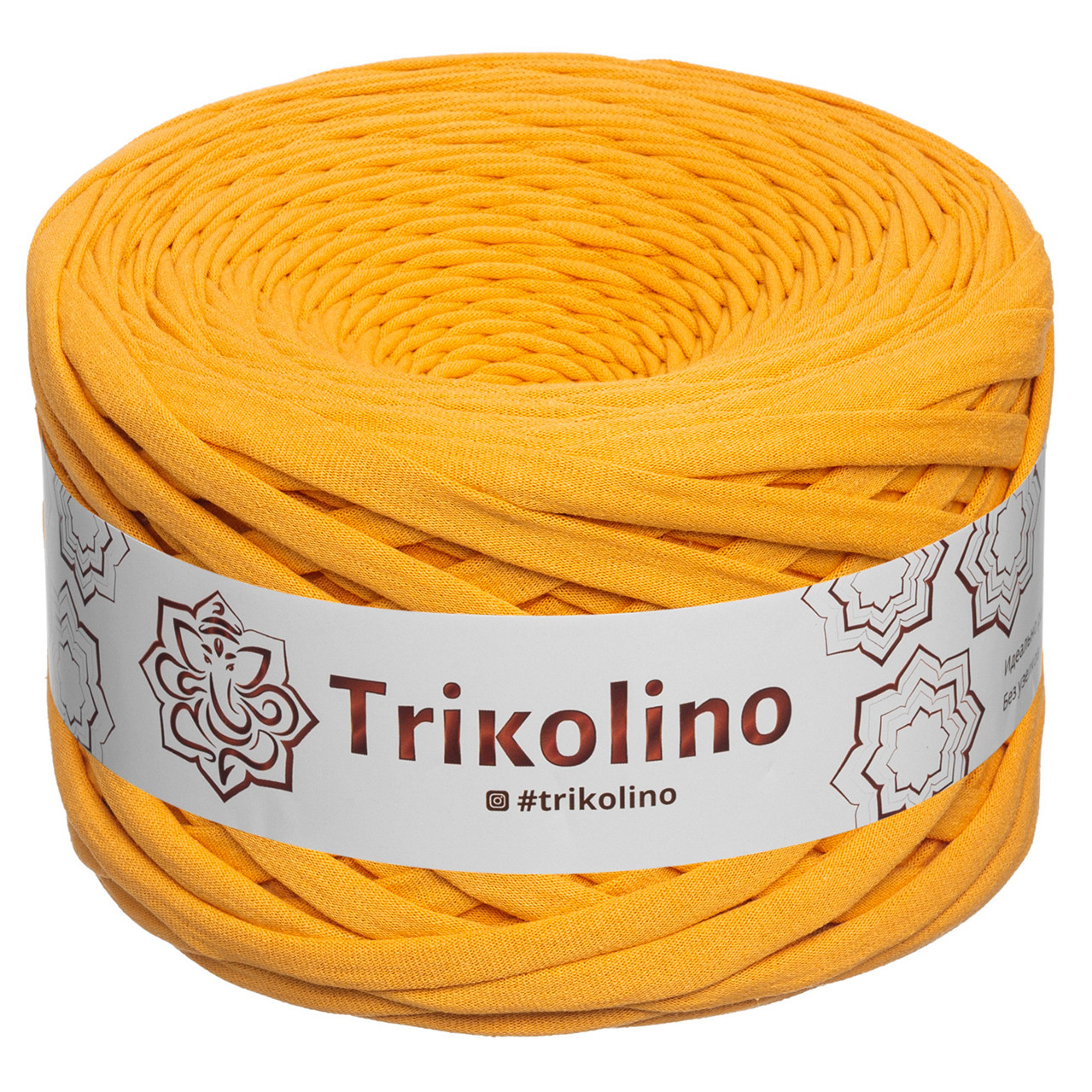 Трикотажна пряжа Trikolino, 7-9 мм., 50 м., Бурштиновий, нитки для в'язання