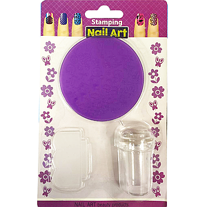 Набір для стемпінгу 2 в 1 з пластиковою фіолетовою пластиною MIX