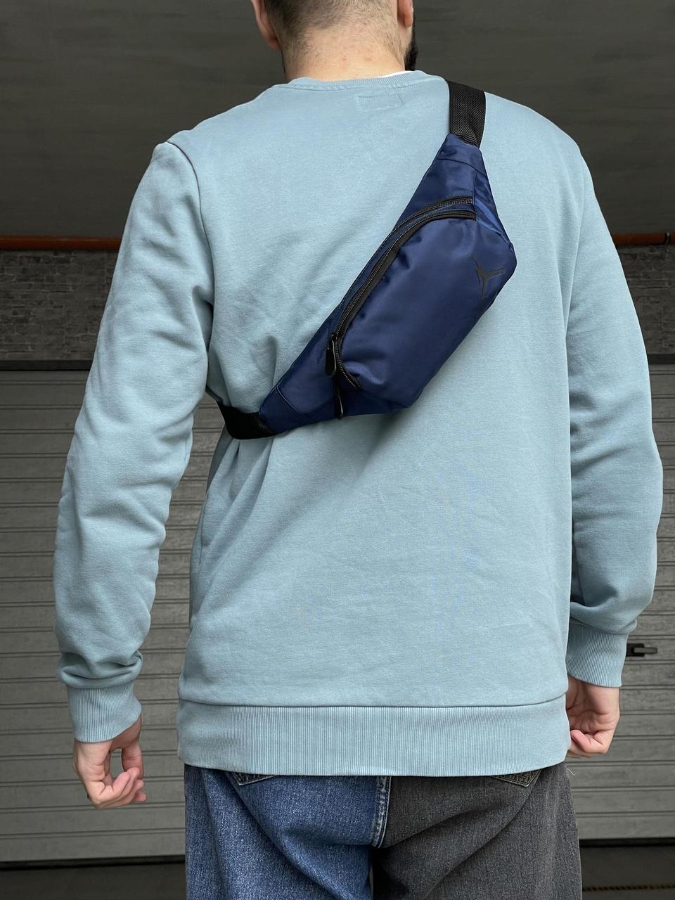 Купить Бананка Jordan мужская, поясная сумка джордан, через плечо синяя ...