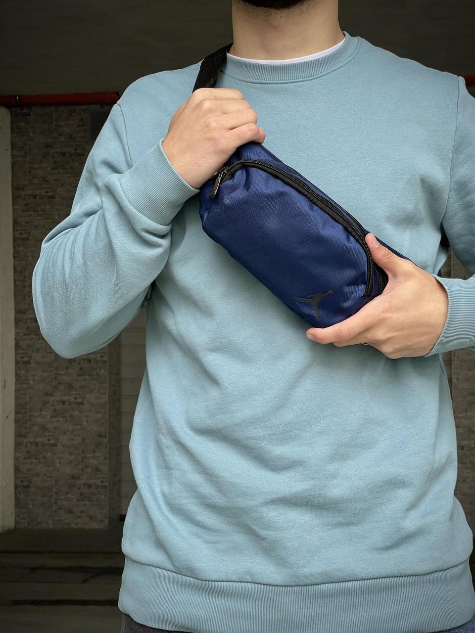 Купить Бананка Jordan мужская, поясная сумка джордан, через плечо синяя ...