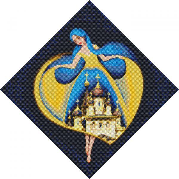 Алмазна мозаїка на підрамнику Патріотична Берегиня Миколаєва ©mosyakart 40х40 Идейка (AMO7256)