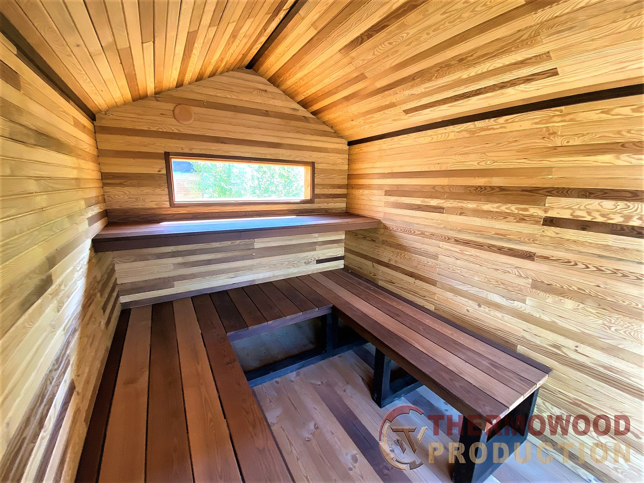 Баня мобільна барн хаус 3,5х2,3х2,7 м. Sauna barn house Thermowood Production Ukraine - фото 7 - id-p1598119831