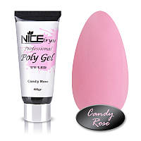 Полигель Candy Rose Nice for you камуфлированный ярко-розовый 60 г