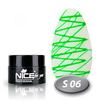 Гель-паутинка для дизайна Nice for you S-06 зеленая 5г
