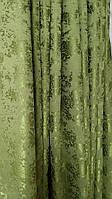 Портьера зеленая мрамор.