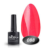 Гель лак Nice for you 088 красно-розовый с мелким шиммером 8,5 мл