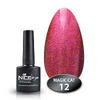 Гель-лак с эффектом кошачьего глаза Magic cat Nice for you, №12 малиновый 8,5 мл