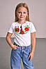 Трикотажна футболка з вишивкою для дівчинки "Маки-ромашки", фото 7
