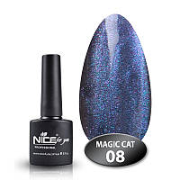 Гель-лак с эффектом кошачьего глаза Magic cat Nice for you, №08 фиолетово-синий 8,5 мл