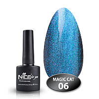 Гель-лак с эффектом кошачьего глаза Magic cat Nice for you №06 голубой 8,5 мл