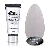 Полігель Poly gel Crystal Clear Nice for you Прозорий 60 г