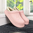 Калоші без задника сабо на хутрі жіночі Dago Style рожеві, фото 4