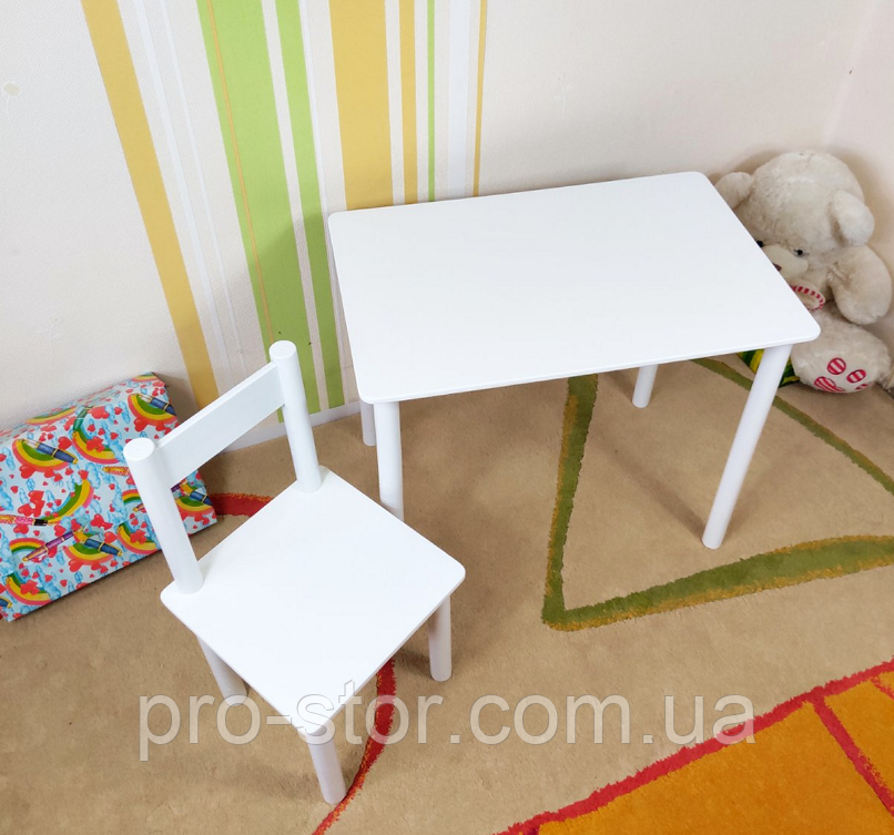 Дитячий столик і стільчик від виробника Дерево та МДФ 2-7 років стіл і стілець Біла Україна