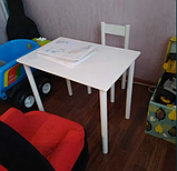 Дитячий столик і стільчик від виробника Дерево та МДФ 2-7 років стіл і стілець Біла Україна, фото 3
