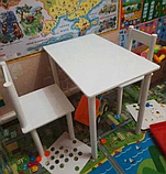 Дитячий столик і стільчик від виробника Дерево та МДФ 2-7 років стіл і стілець Біла Україна, фото 5