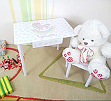 Дитячий столик і стільчик від виробника Дерево та МДФ 2-7 років стіл і стілець Біла Україна, фото 7