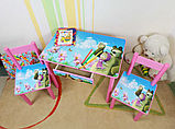 Дитячий столик і стільчик від виробника Україна Дерево та МДФ 2-7 років стіл і стілець Маша та Ведмідь, фото 4