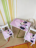 Дитячий столик і стільчик від виробника Україна Дерево та МДФ 2-7 років стіл і стілець Мінні Маус, фото 10