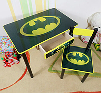 Детский столик и стульчик от производителя Дерево и МДФ 2-7 лет стол и стул Бэтмен Украина
