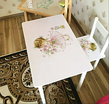 Дитячий столик і стільчик від виробника Україна Дерево та МДФ 2-7 років стіл і стілець Принцеса Замок, фото 2