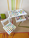 Дитячий столик і стільчик від виробника Україна Дерево та МДФ 2-7 років стіл і стілець Малюка, фото 6